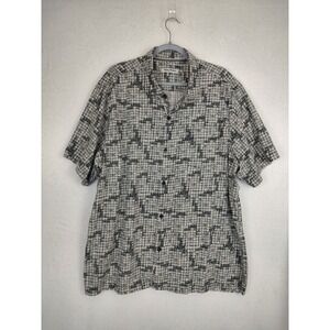 Tommy Bahama Men's Poolside Tiles Shirt Size XXL Gray, Short Sleeve, Casual